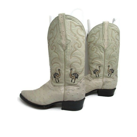 Rodeo MAX Ostrich Leather Cowboy Boots Size  8.5 (27 Mexico) Embroidered main image 5